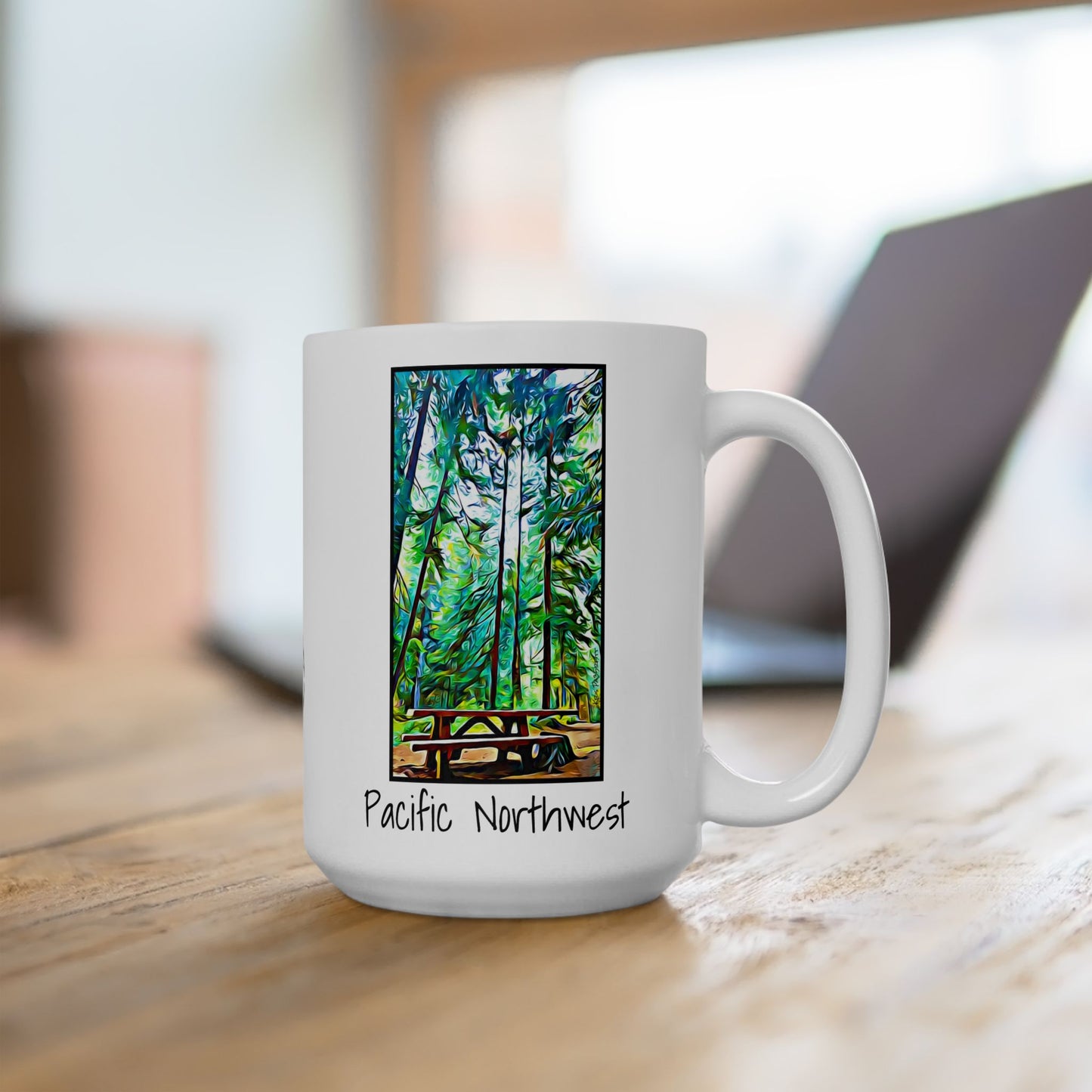 PNW Table Under Canopy - 15oz Ceramic Mug