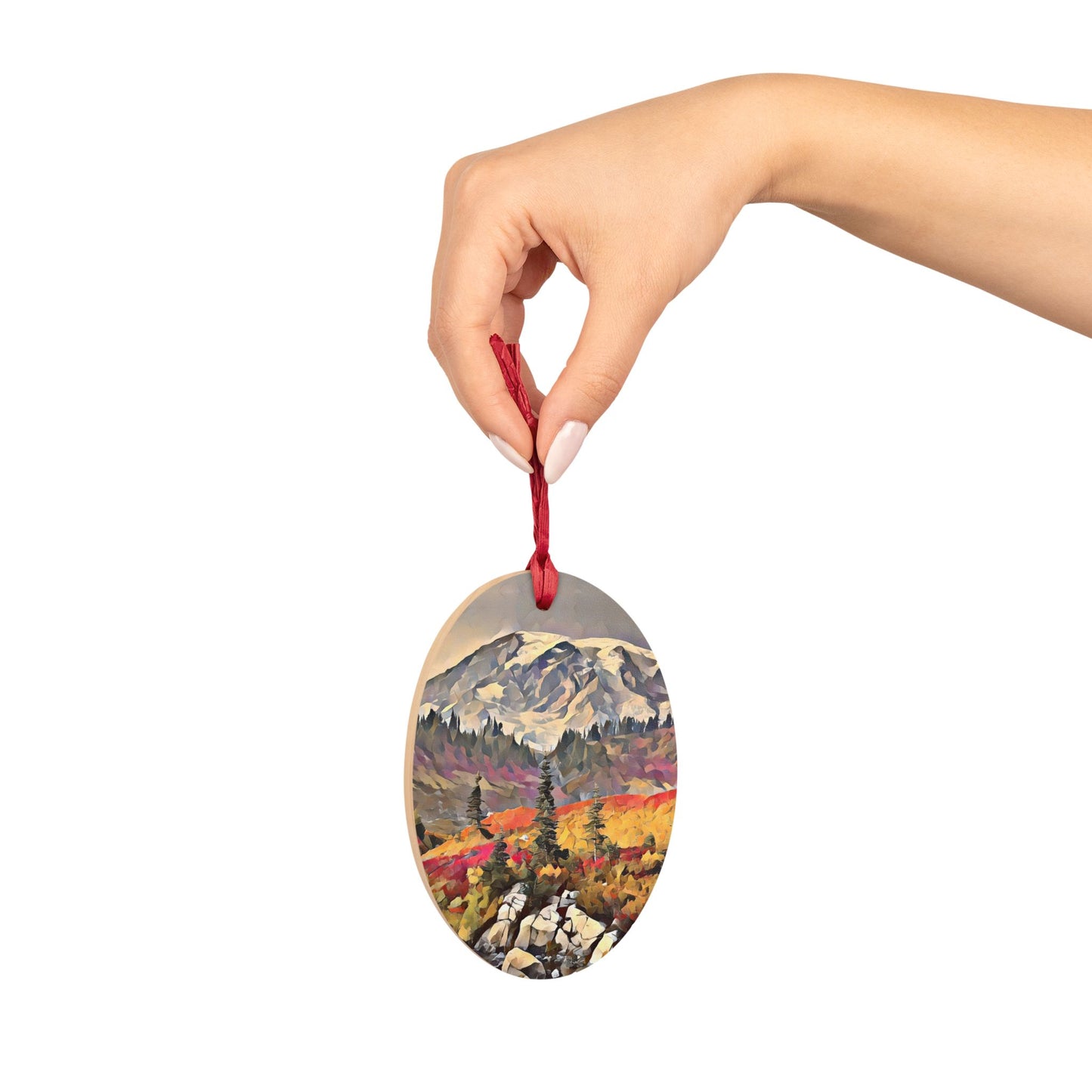 Paradise - Mount Rainier PNW Year-round Wooden Ornament