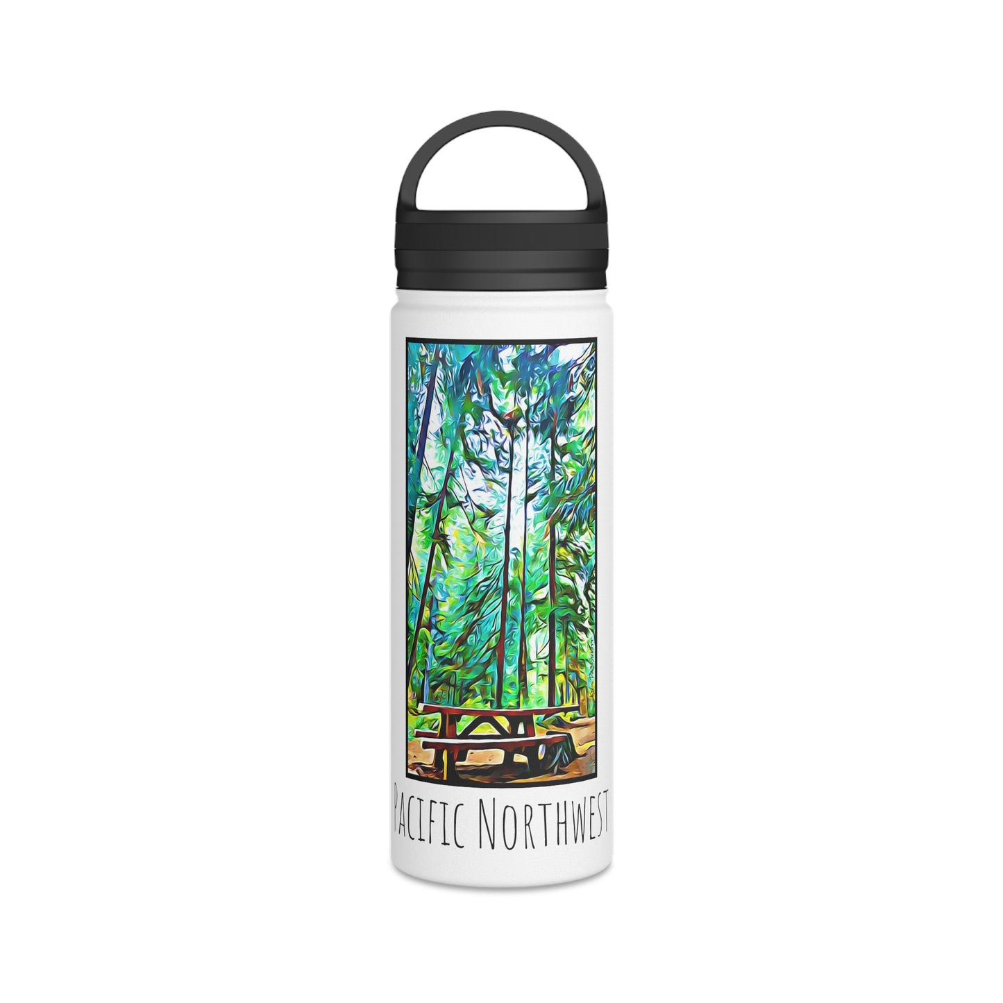 PNW Table Under Canopy - 18oz Stainless Steel Water Bottle with Handle Lid