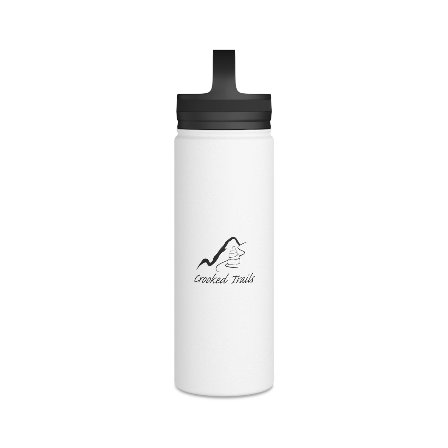 18oz - Crooked Trails Stainless Steel Water Bottle with Handled Lid