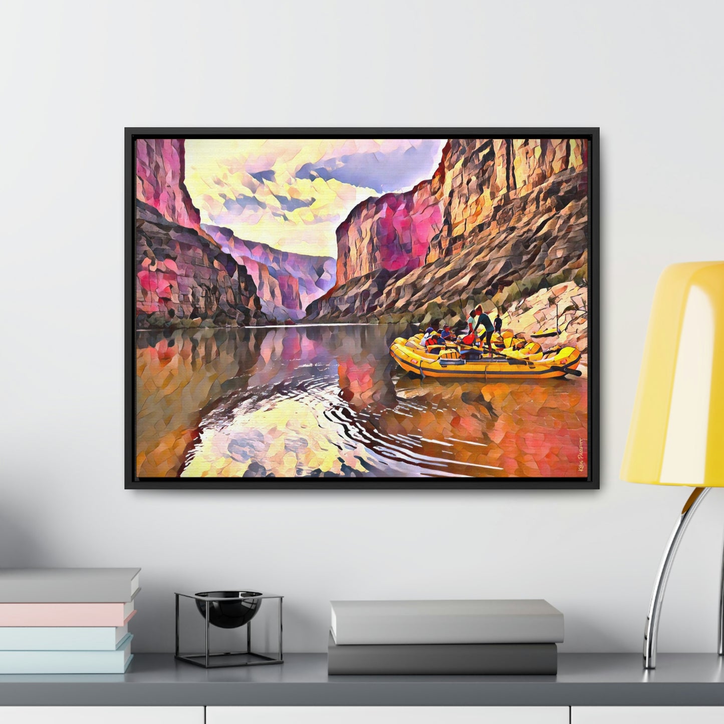 Canyon Mornings on a 18"x24" canvas in black frame