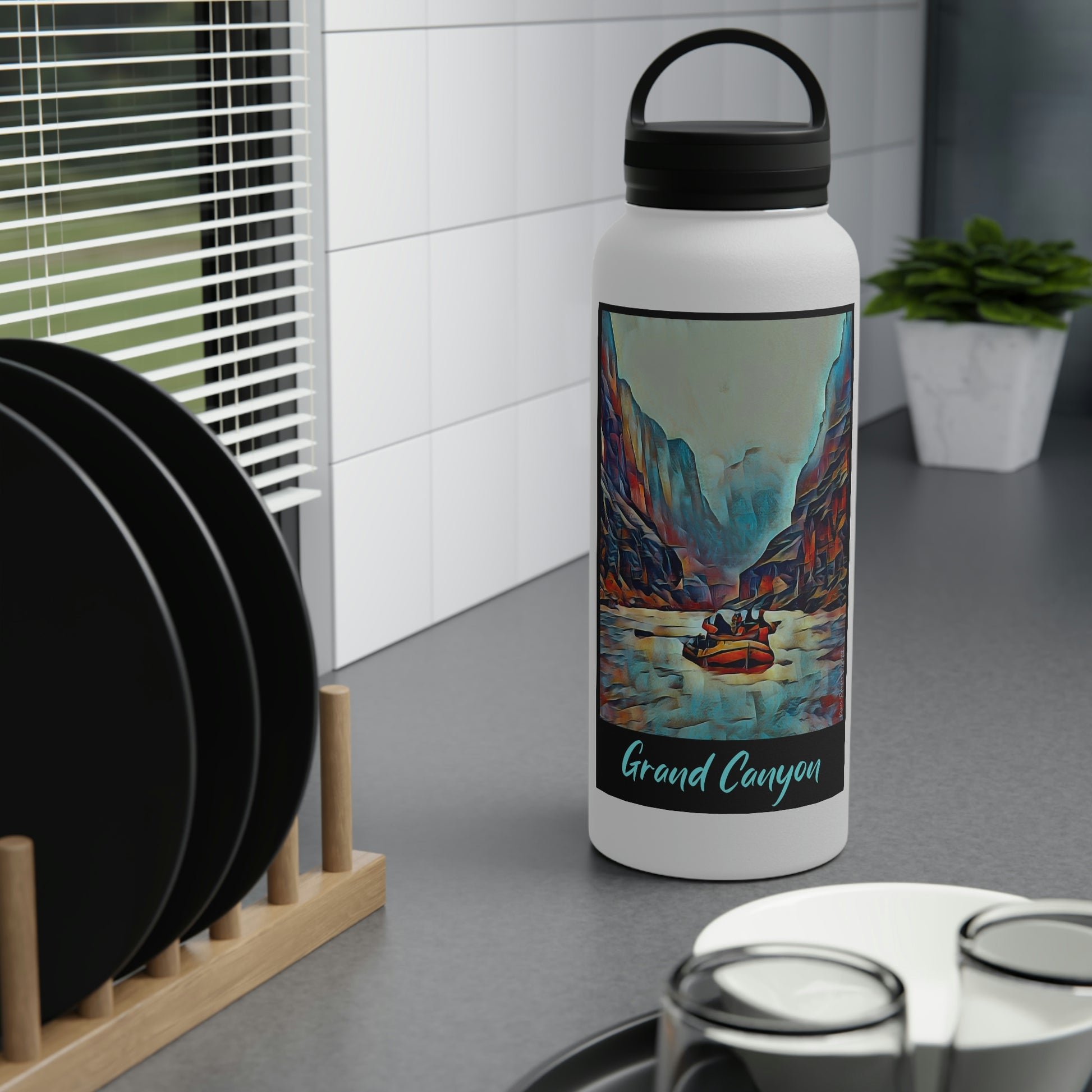 32oz - Grand Canyon Storm Stainless Steel Thermos with Handled Lid –  LuckyChickDesigns