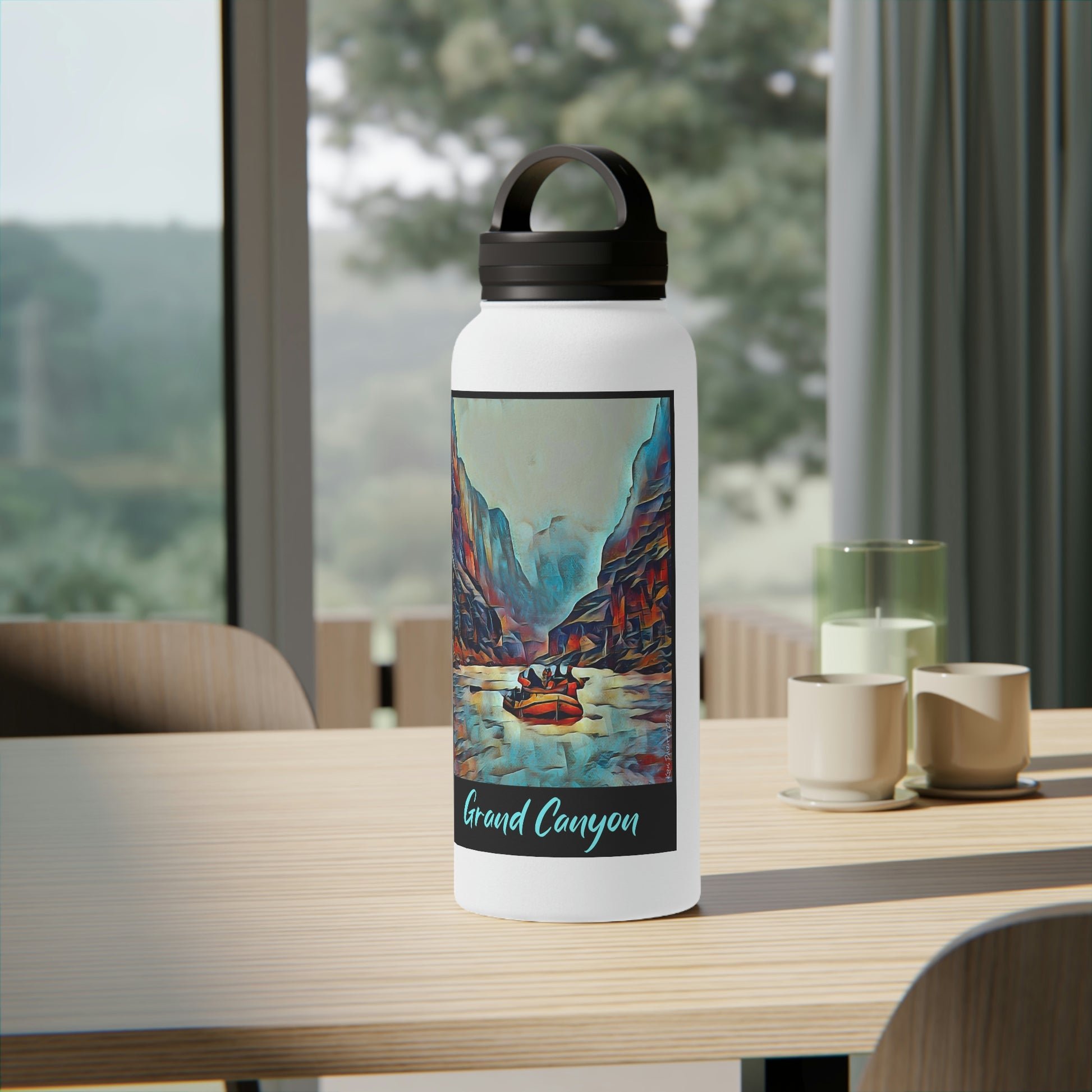 32oz - Grand Canyon Storm Stainless Steel Thermos with Handled Lid –  LuckyChickDesigns